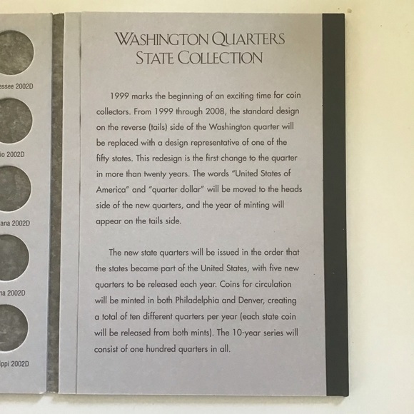 NOS Washington Quarters State Collection 1999 - 2003 Vol 1 H.E. Harris & Co - Picture 3 of 5